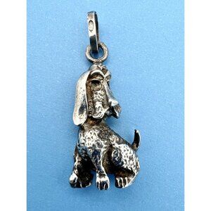 Vintage Large Sterling Silver Droopy The Hound Dog Charm